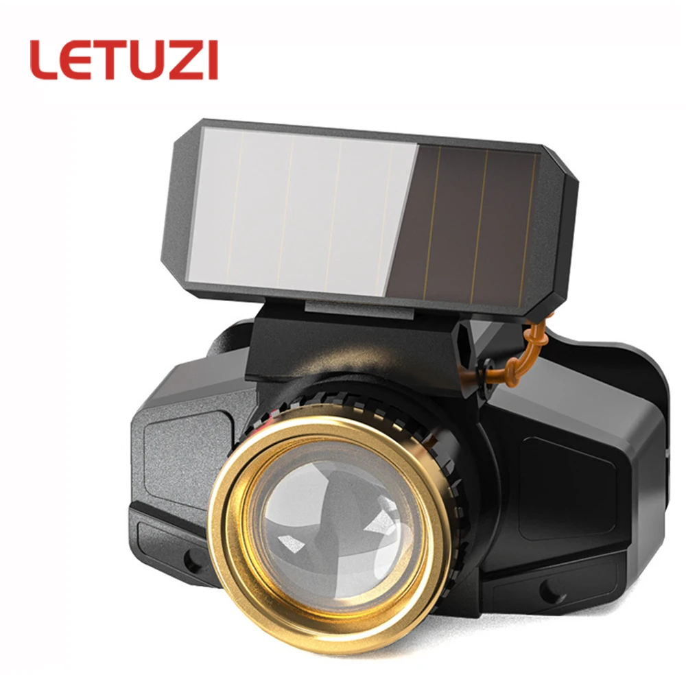 

Solar LED Headlamp USB Rechargeable Torch Portable Lantern Flashlight Waterproof Outdoor Camping Head Lamp 18650 Battery