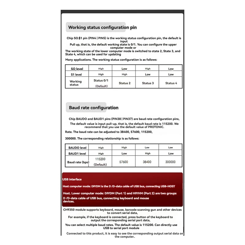 Clavier et souris Tech HID vers port série, numérisation de clavier virtuel vers port série USB, 12Mbps, Ch9350