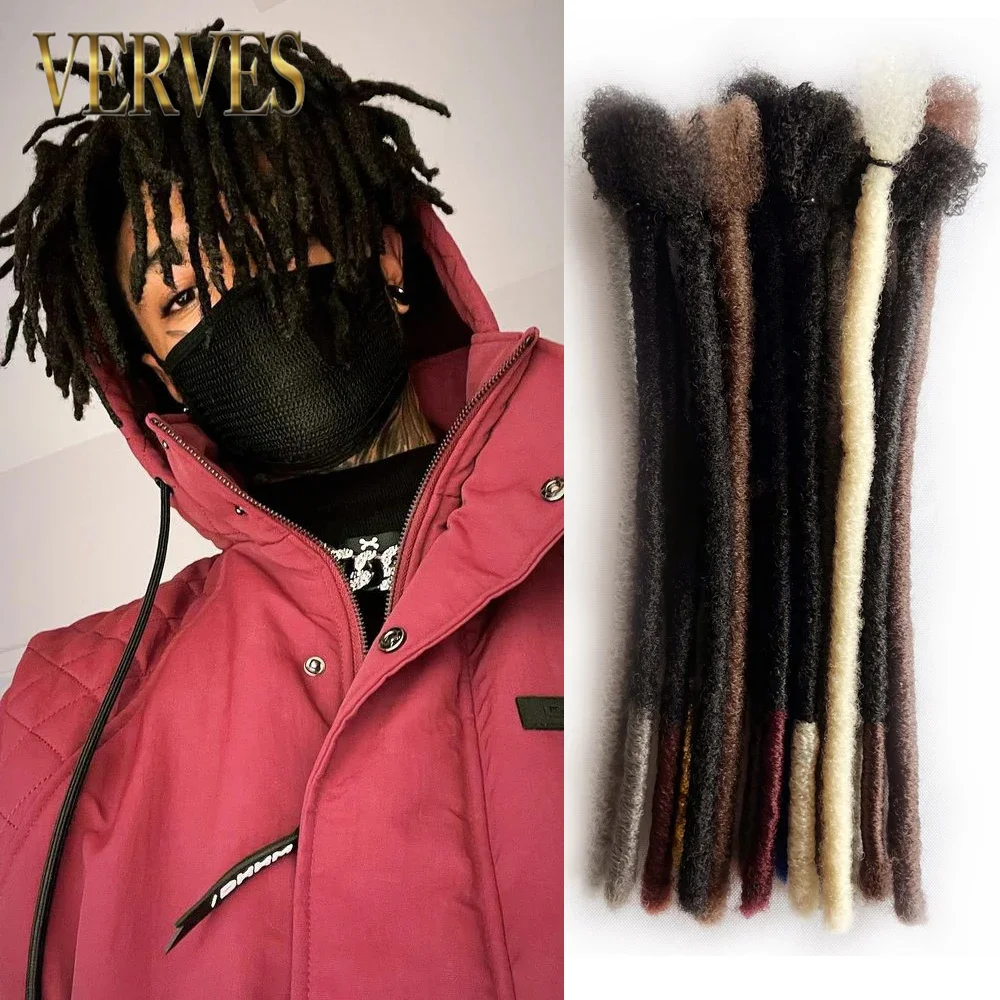 VERVES Synthetic Dreadlocks Handmade 8 Inch Pure Ombre Crochet Extension Short Braiding Hair Braids For Men Blonde Black Grey