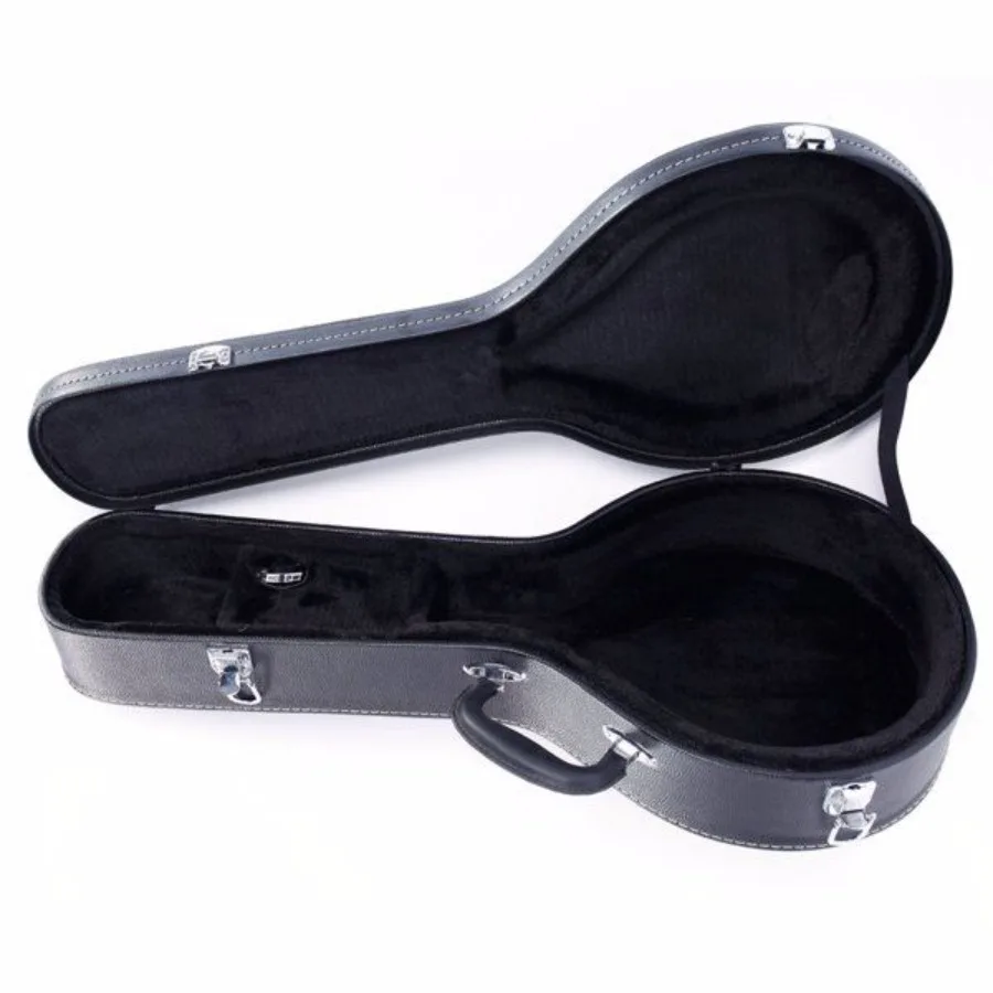 

[Replace 78204243]Hardshell AStyle Microgroove Pattern Leather Wood Mandolin Case Black