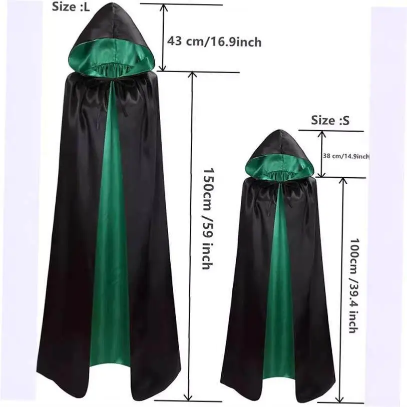 

Halloween Double Sided Hooded Cloak Women's Fashionable Dual-Use Costume Accessory for Autumn Season Stage Performances