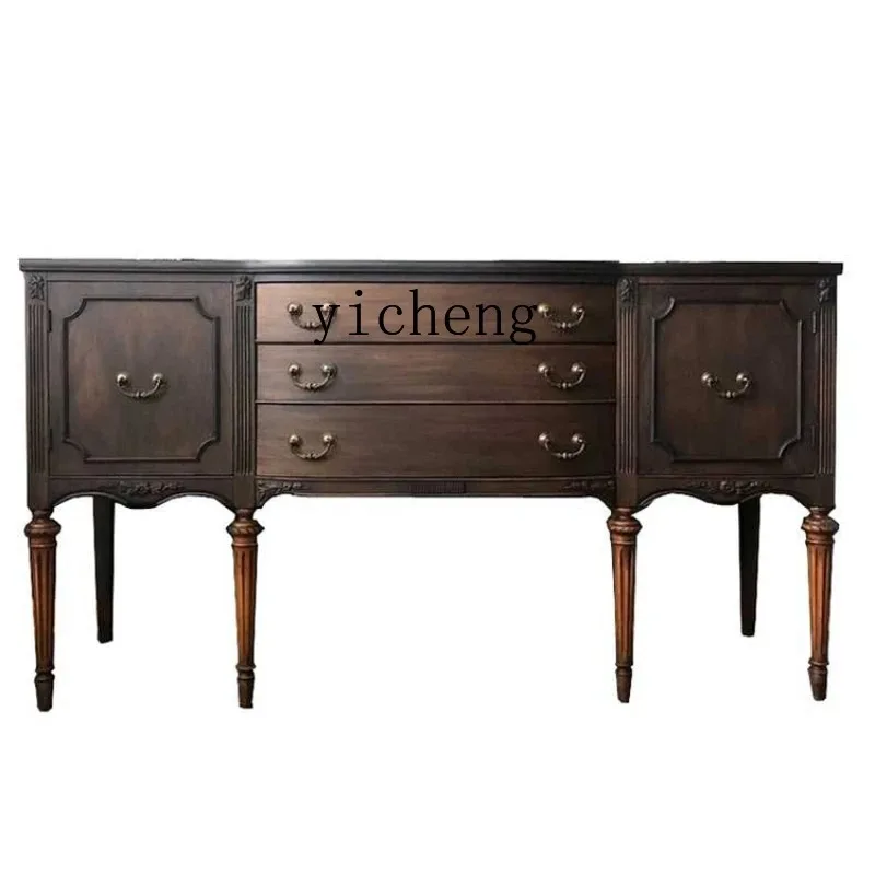 Solid Wood Retro Domestic Hallway Entrance Cabinet Sideboard Cabinet Simple Wall Decoration Lockerl6