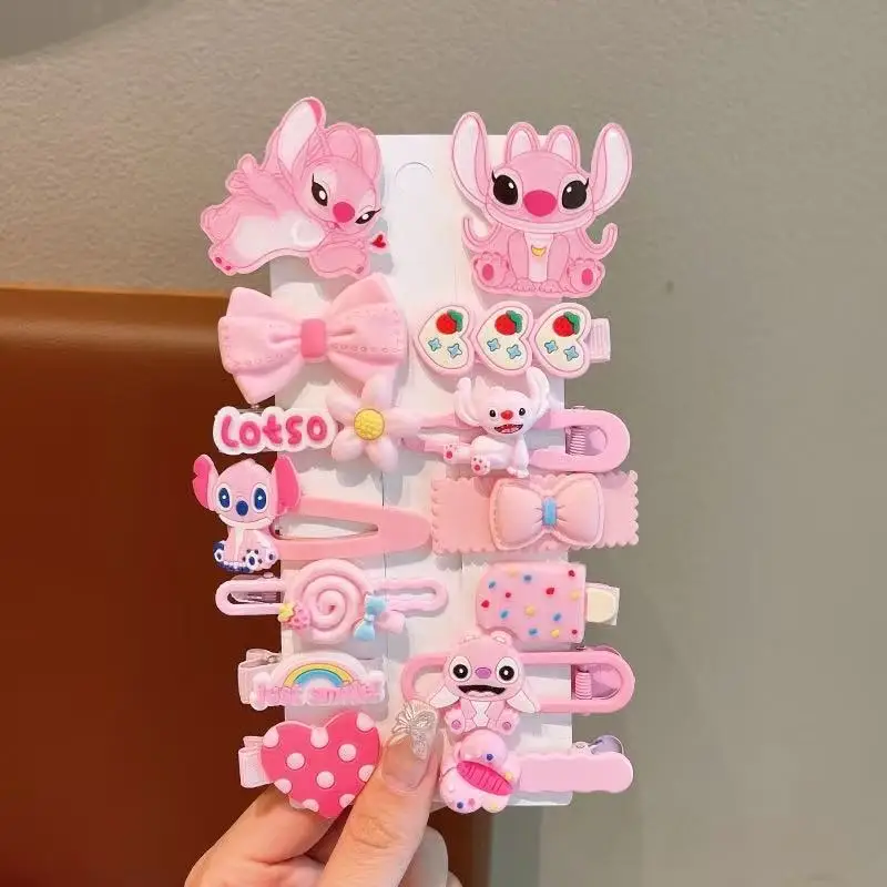 14 قطعة/المجموعة ديزني غرزة مقاطع الشعر فتاة Hairbangs تمزيقه الشعر مع مقاطع الشعر لطيف على الجانب أغطية الرأس التبعي #3