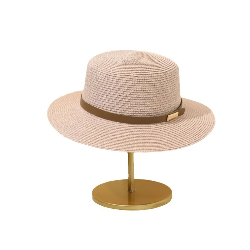 Spring And Summer Retro Flat Brim Straw Hat Outdoor Travel Seaside Beach Hat Men And Women All-matching Casual Sun-proof Hat