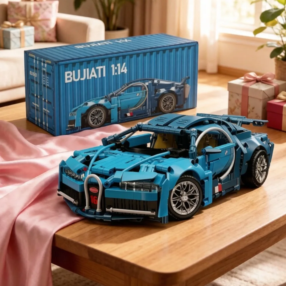 1388 Teile 1:14 Maßstab MOC Sportrennwagen Bausatz, Detailliertes Sammlerfahrzeug-Blockmodell, STEM DIY Montage-Spielzeug, Perfektes Geburtstagsgeschenk für Teenager und erwachsene Sammler