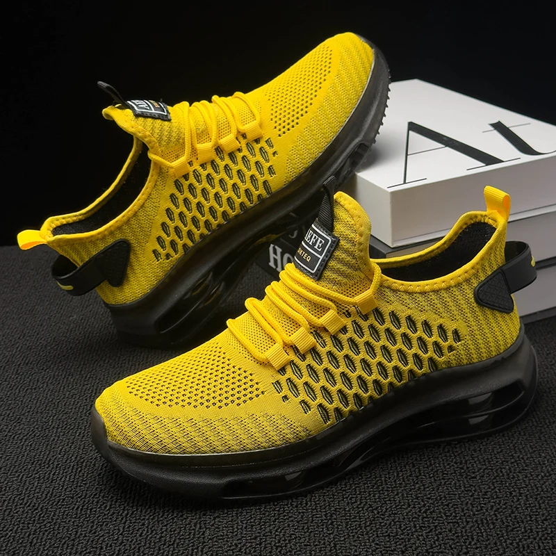 

YRZL New Men Running Shoes Lightweight Breathable Mesh Walking Shoes for Men Non Slip Comfortable Sneakers Outdoor Sport Shoes