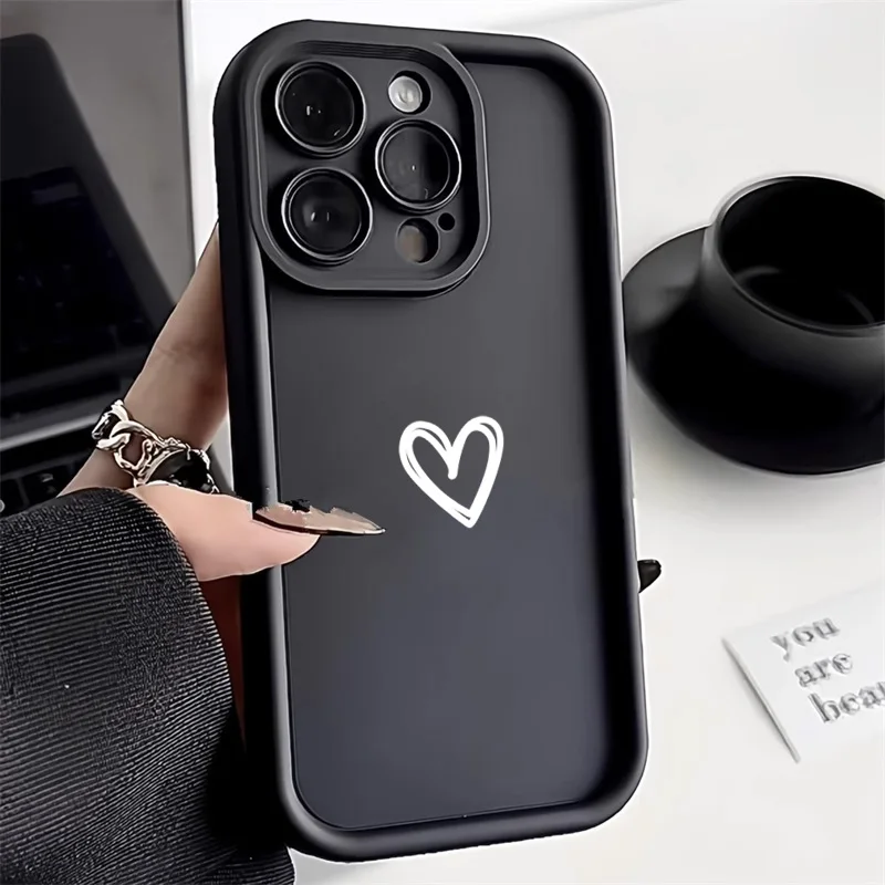 Love Heart Case For Oppo A76 A74 A58 A57 A55 A54 A53 A17 A16 A15 Reno 8T 6 5F Realme C53 C35 C55 C51 C30 C21Y C25Y C15 C11 Cover