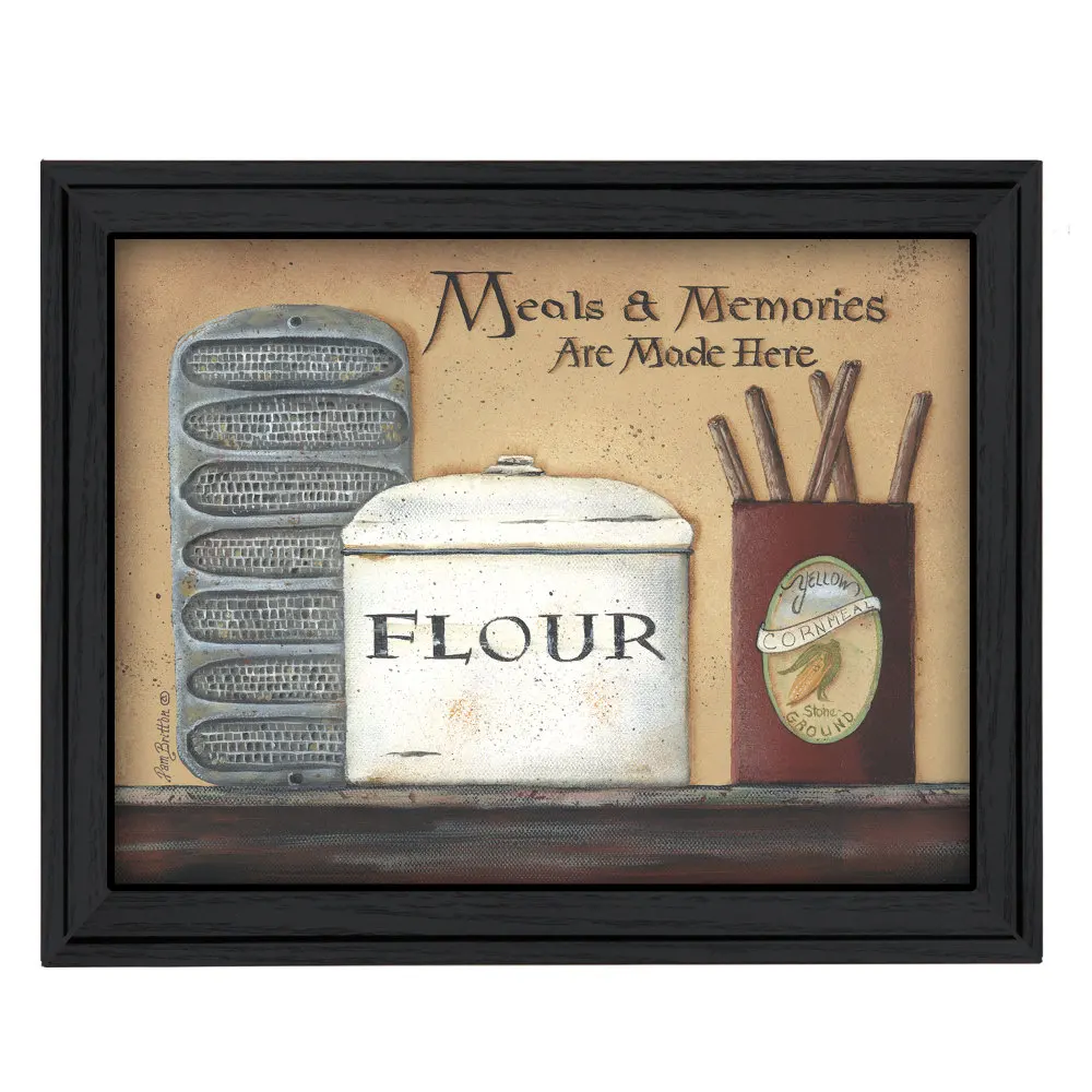 

Pam Britton Meals and Memories Printed Wall Art Black Frame Ready Hang Modern Elegant Handcrafted Fade Resistant Home Decor