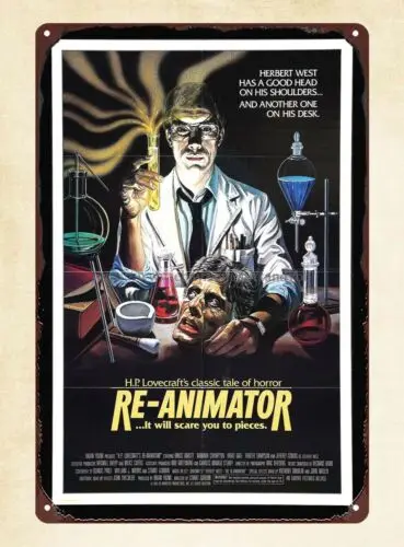 mancave metal wall hanging Horror Movie Poster Re Animator metal tin sign