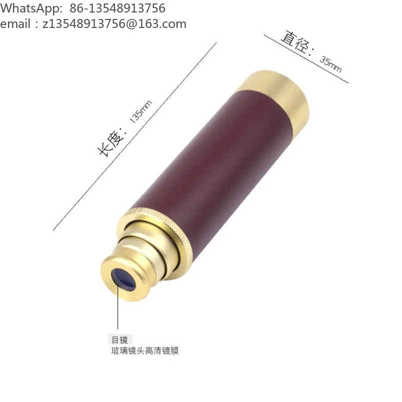 Retractable portable monocular telescope 25X30 high definition aluminum alloy retro pirate viewing mirror
