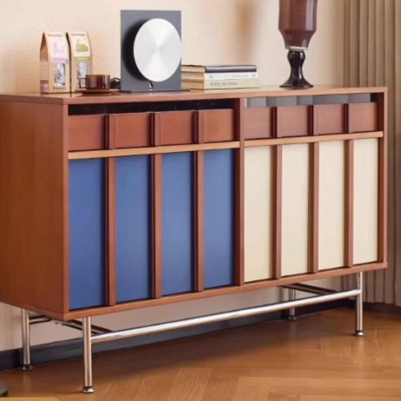 

Nordic solid wood dining side cabinet Middle antique sofa side cabinet Bauhaus living room living room wall locker household