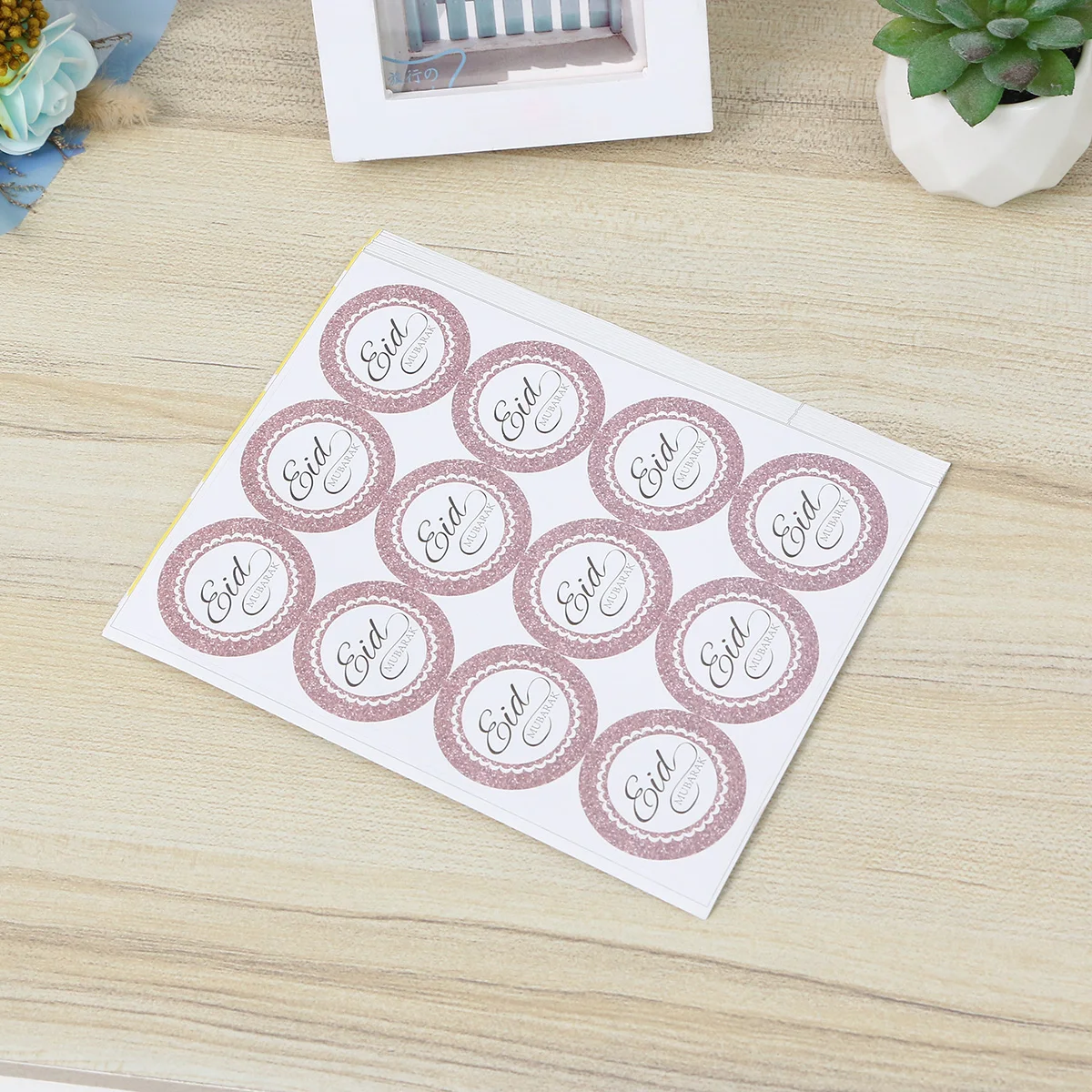 

120pcs Round Adhesive Stickers Gift Boxes Muslim Eid Mubarak Decoration Paper Circle Decal School Supplies Kids Stickers