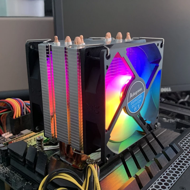 4 Heatpipes CPU Air-Cooled Cooler RGB 90MM ventilador for Intel LGA 2011 1700 X99 1150 1151 1155 1156 X79 1200 1366 Cooling Fan view 4