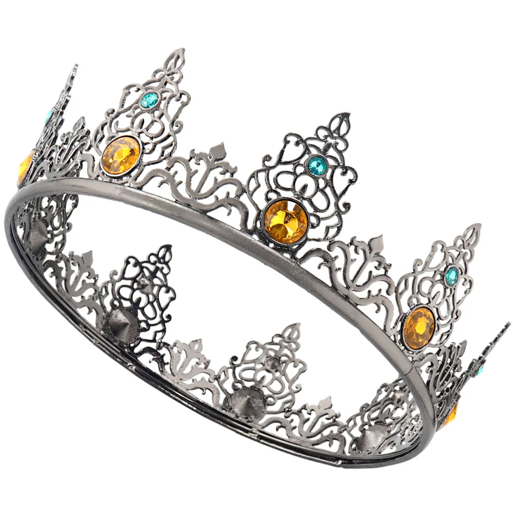

Metal Hair Crown Men Lightweight Alloy Vintage King Crowns Party Costume Halloween Photo Props Selfie Accessories Hair Tools