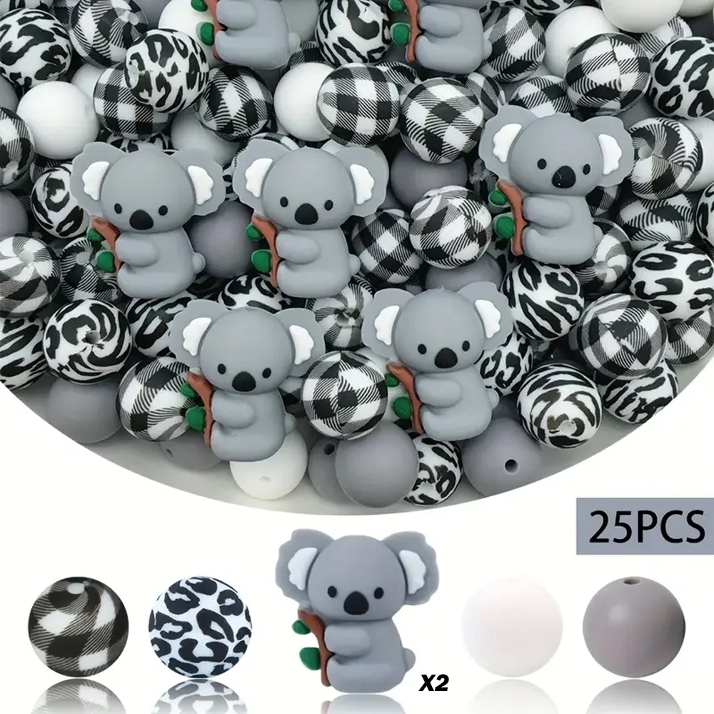 25/34-teiliges 3D-Tier-Silikonperlen-Set für DIY-Halsketten, Armbänder, Dekorationen, Stifte, Schmuckanhänger usw. Geburtstagsgeschenk für die Feiertage – Detail 7
