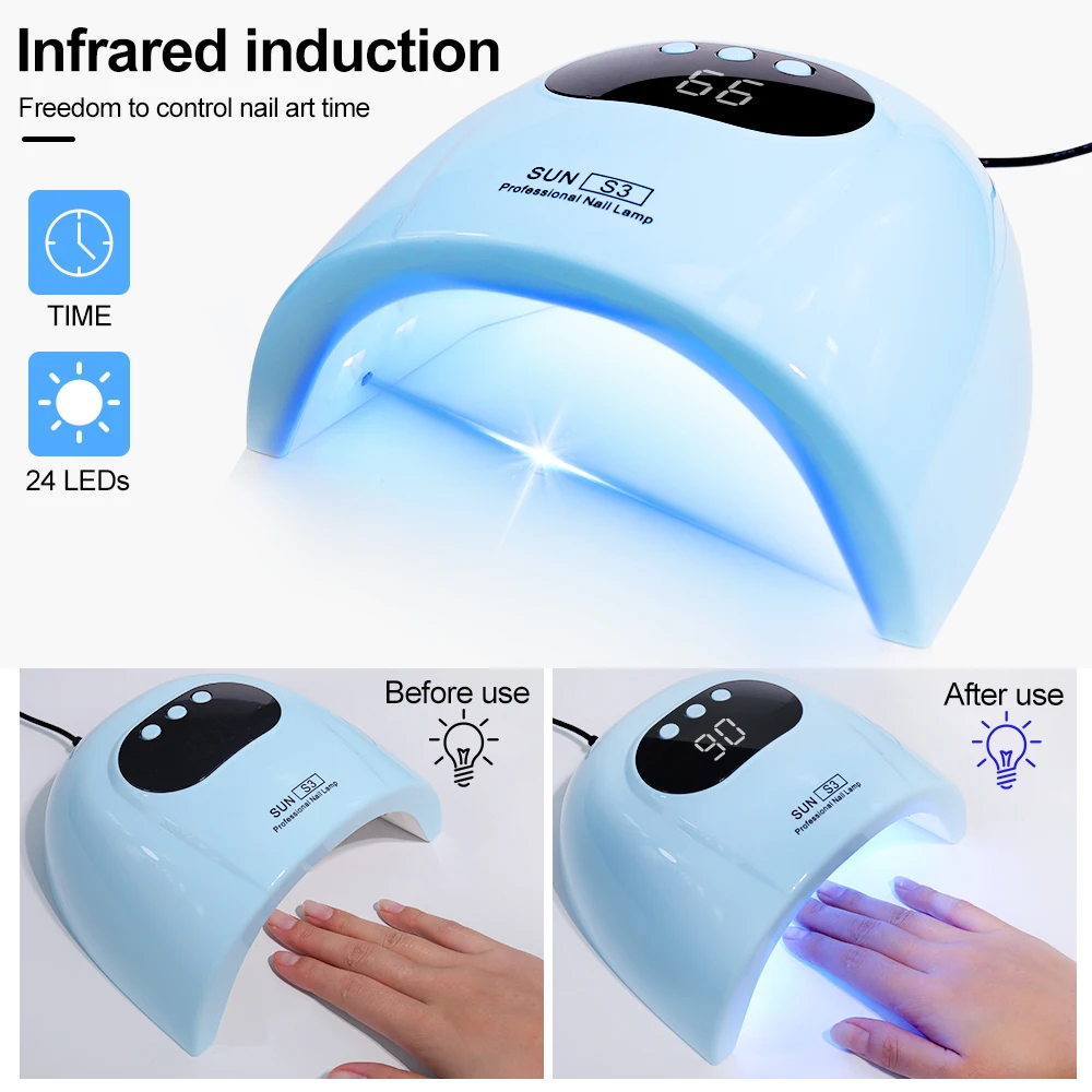UV LED-nagellamp Professionele gelpolijstnagellicht 24 LED Nail Art Sneldroger voor nagelgel Curing Nail Salon Tool
