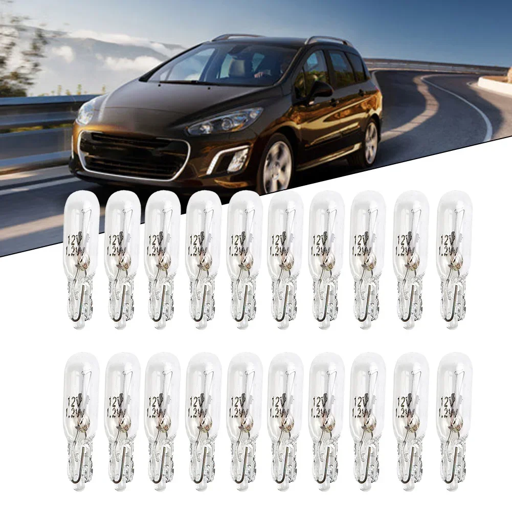 

T5 286 Car Dashboard Light Bulbs Set, 20pcs, 12V 1 2W, Quartz Glass, Halogen Technology, Warm White Light, Wedge Bulb Type