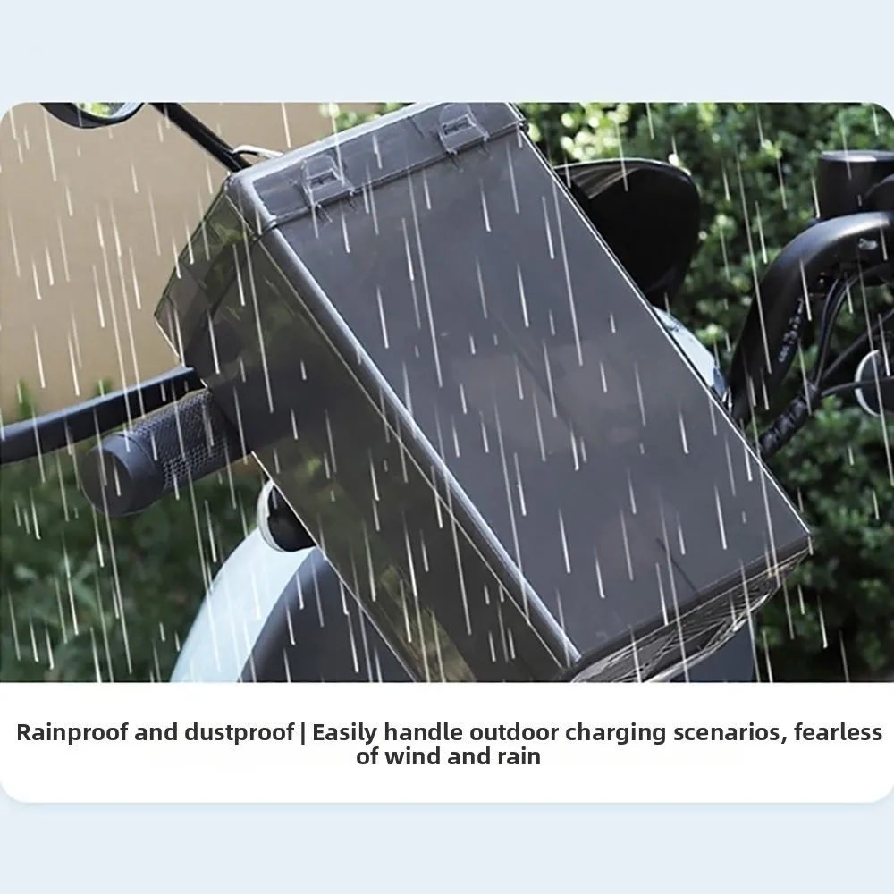 Transparent Electric Vehicle Charger Cover Plastic Rainproof Waterproof Box Black White Heat Dissipation Storage Box Outdoor Use