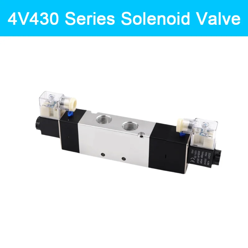 

4V430-15 Solenoid Valve 3-position 5-port normally closed solenoid valve with 6mm 8mm 10mm 12mm fitting