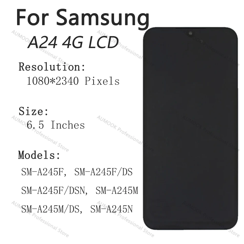 AMOLED For Samsung A24 A245 LCD Display Touch Screen Assembly Digitizer For Samsung A24 4G LCD A245F A245M A245N Display