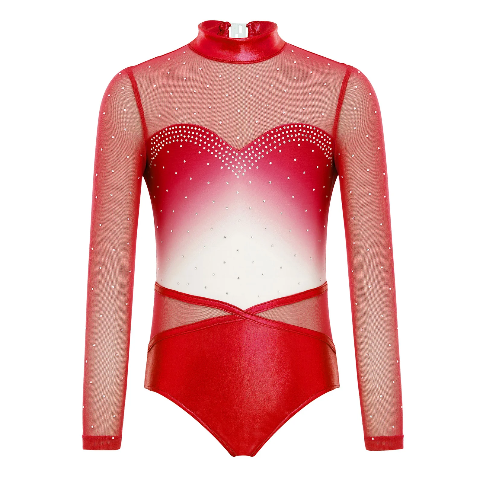 

Детский гимнастический купальник для девочек, для балета, фигурного катания и танцев, с длинным рукавом, сетчатыми вставками и блестками, для выступлений и занятий танцами