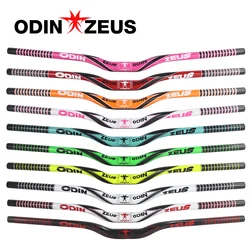 ODINZEUS-Mountain Bike Handlebar, Full Carbon Fiber, Reinforced Strength, 10 Color, Flat, Rise Clip, Boy, Girl, 31.8mm, 580-740m