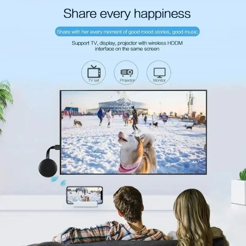 G12 5G/2.4G Wireless Display Dongle 1080P HDMI Screen Mirroring Adapter for TV Phone Laptop PC Media Player