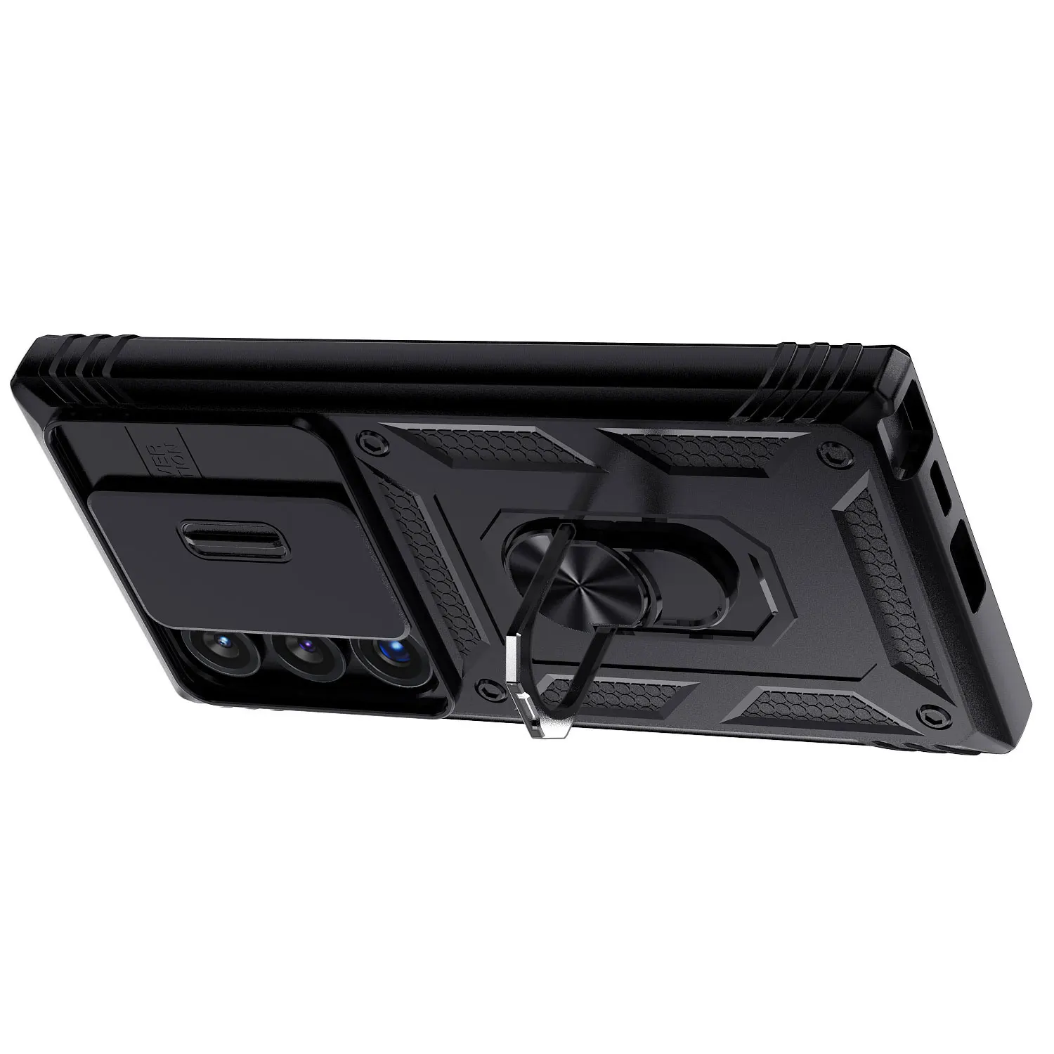 Dla Samsung Galaxy S25/S25+/S25 Ultra 5G Etui na telefon Hybrid Ring Kickstand Card Slot Camera Protection Hard Shockproof Cover