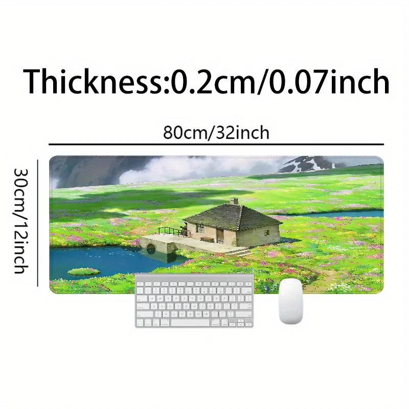 Serene Lakeside Floral Cottage Bardzo Duża Podkładka na Biurko i Podkładka pod Mysz 88,9x40,64 cm - Antypoślizgowa Gumowa Podstawa, Obszyte Krawędzie, Ult