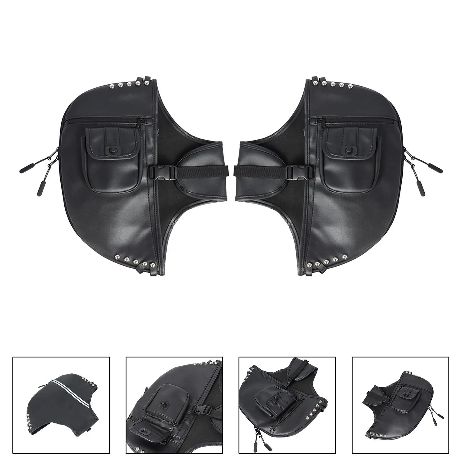 

Мягкие защитные накладки на ноги (чапсы) из искусственной кожи для мотоциклов, кемпинга и походов, защита от дождя и мотоциклетных брызг.