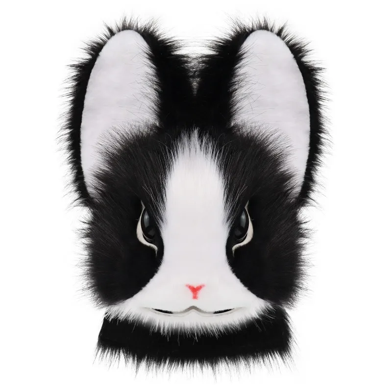 أرنب رئيس رقيق Kigurumi Fursuits قناع الحيوان تأثيري حلي لطيف القط رئيس هالوين زي رئيس كيمونو الأداء الدعائم