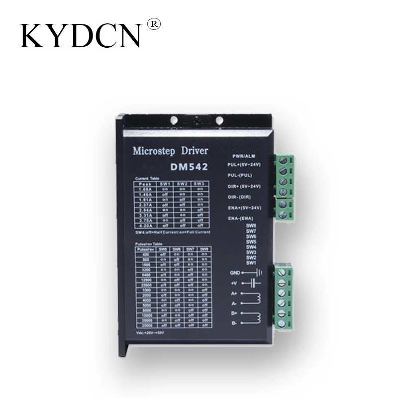 Micro stepper motor driver DM542 is suitable for 42 57 86 stepper motor power supply voltage 20-50V DC 1.0-4.2A