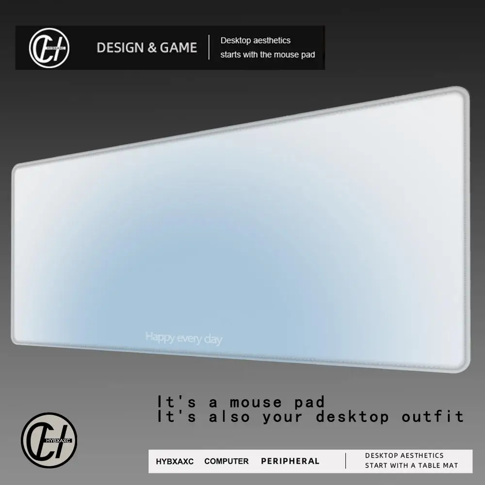 

High-end Morandi Solid Color Blue Gradient Mouse Pad Oversized Non-slip Desk Mat for Computer Keyboard