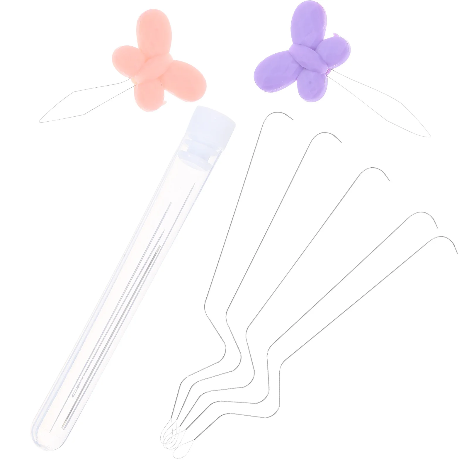 

1 set Beading Needle Tool Set Iron Long Threader for Jewelry Making Bracelets Necklaces Earrings Crafts Curved Stainless Steel