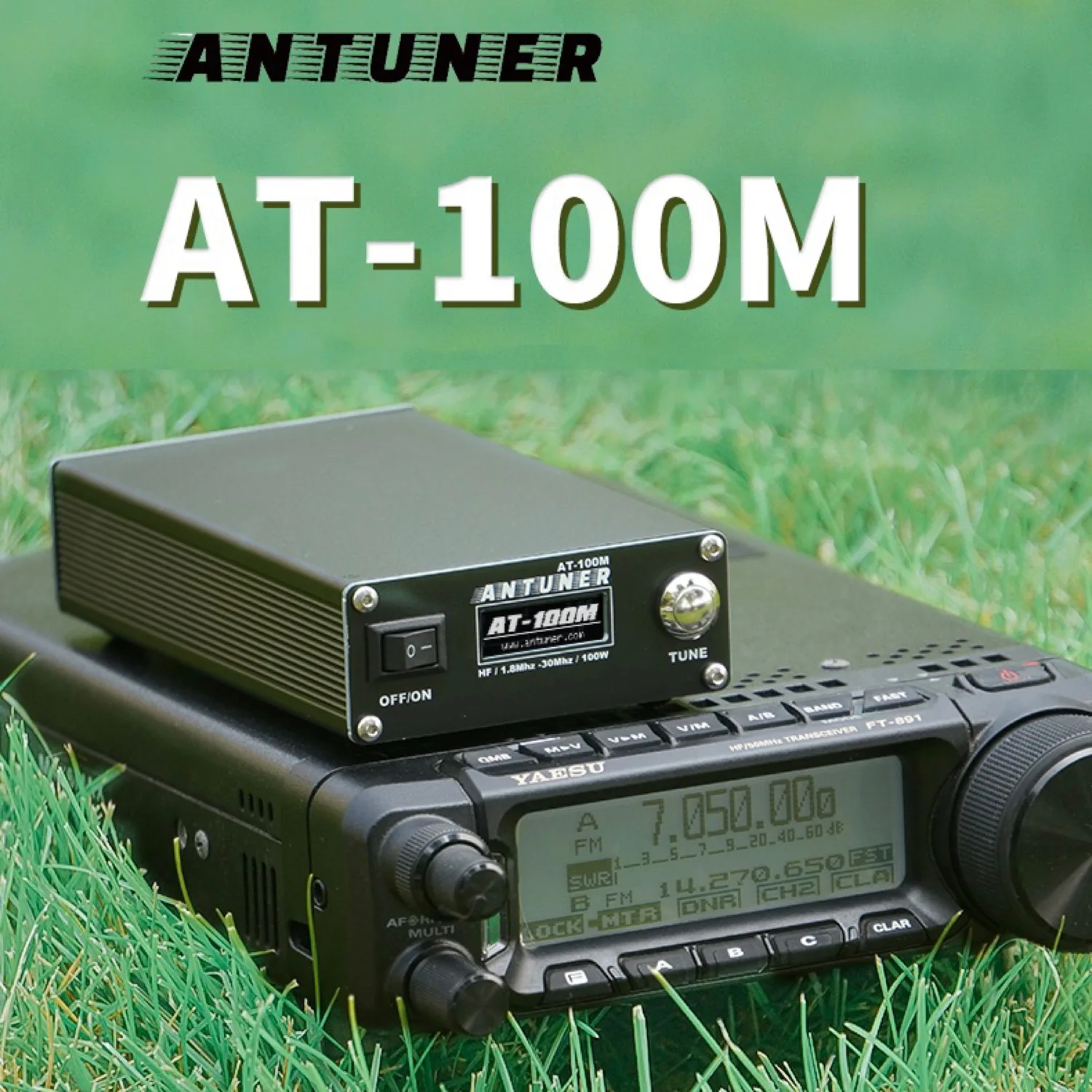 ANTUNER AT100M Omnipotent 1.8mhz-30mhz 100W Antenna Tuner Built-in Standing Wave Meter Power Meter For HF Radio USDX G1M FT-818