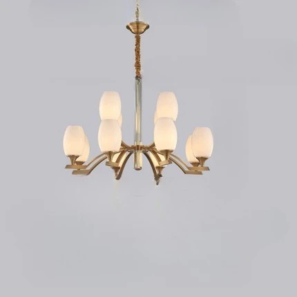 

American modern all-copper chandelier, simple hall living room chandelier