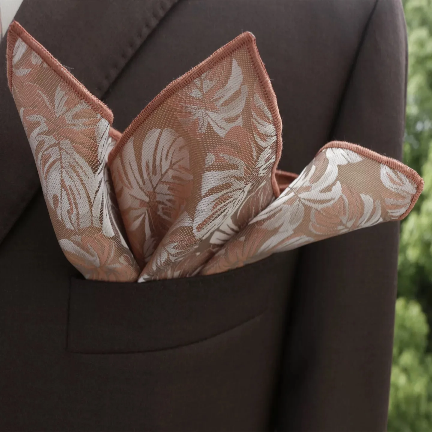 24Cm Sapu Tangan Bergaris Titik Hijau Coklat Persegi Saku Bunga Mewah Aksesori Setelan Pesta Pernikahan Dasi Sapu Tangan Lembut Formal