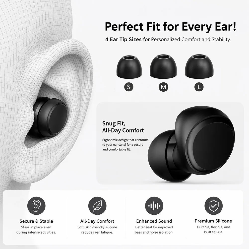 36dB Noise Cancelling Ear Plugs for Sleeping for Side Sleepers - Reusable Sound Blocking Protection for Snoring, Travel & Focus