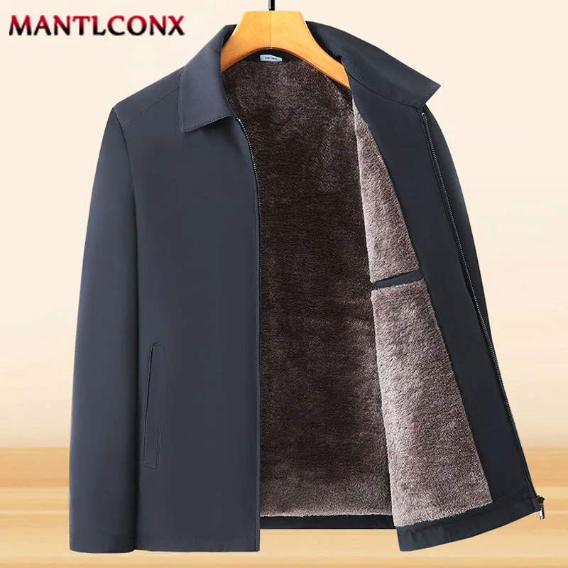 Thick Fleece Jacket Men Windproof Men\'s Winter Coat Blazer Autumn Winter Warm Men\'s Jacket Windbreak Casual Business Coat L-3XL