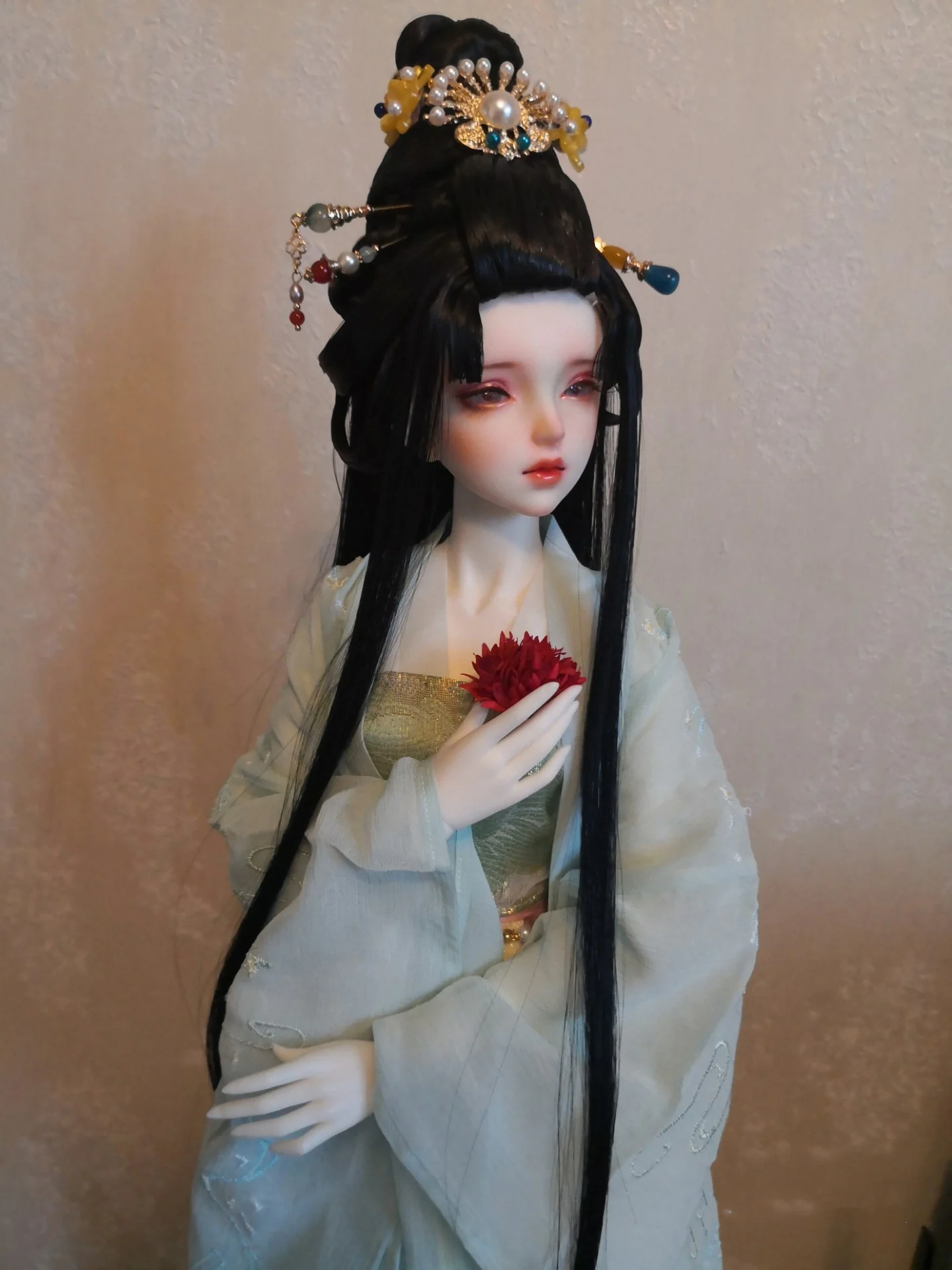 1/4 1/3 escala bjd/sd antigo traje hanfu perucas vintage cabelo longo peruca de fadas para msd sd13 menina ssdf tio boneca acessórios a1474