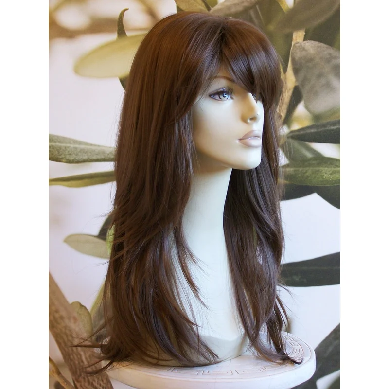 FULL WOMENS LONG HEAT RESISTANT HAIR WIG BROWN BLONDE BLACK & RED KIMS WIGS UK
