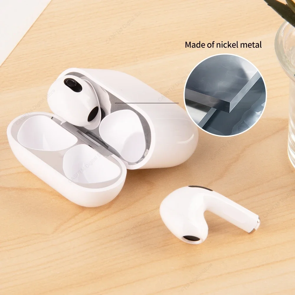 Ultra Thin Metal Dust Scratch Resistant Sticker Metal Dust Guard For Apple AirPods 4 4th Protective Earphone Protective Film