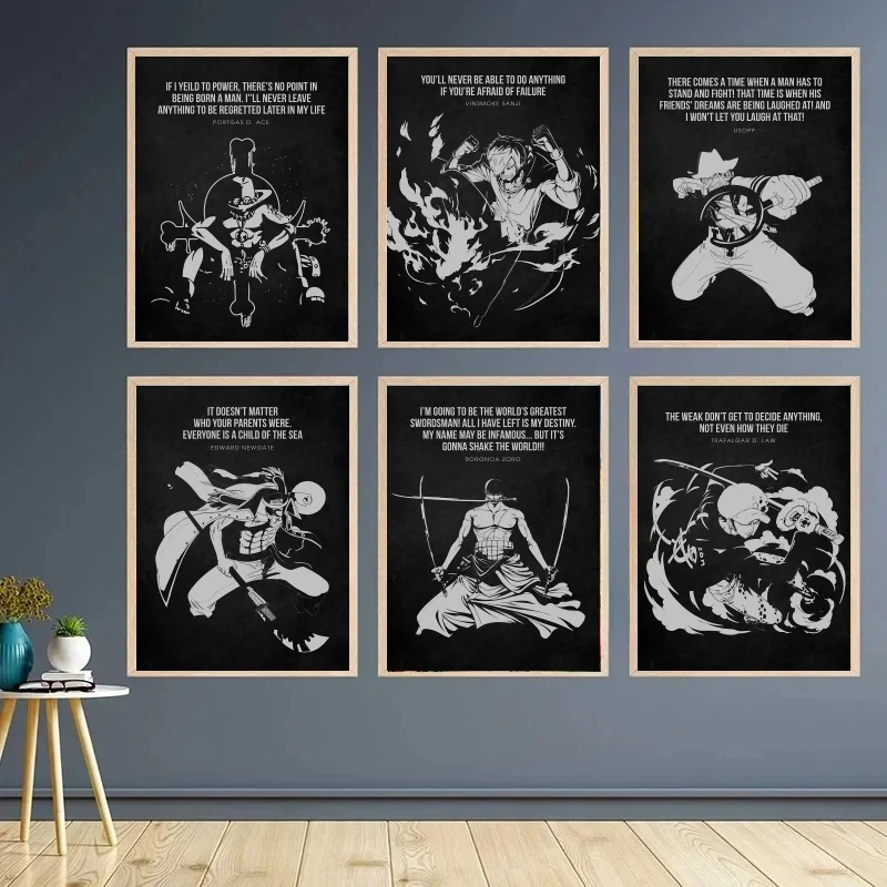 

Bandai Classic One Piece Luffy Zoro Anime Mural Cartoon Home Decor Living Room HD Poster Painting Christmas Gift for Children