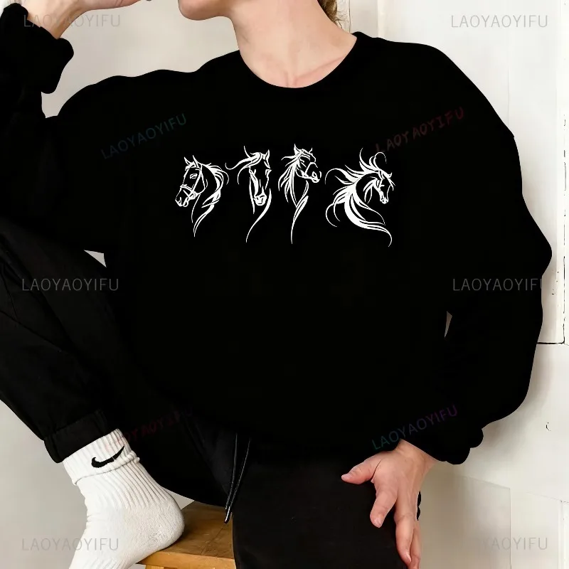 

Horse Year Christmas Hoodie Horse Pullover Men's Sweatshirt Women's Pullover Christmas Gift Funny Boyfriend Girlfriend Gift