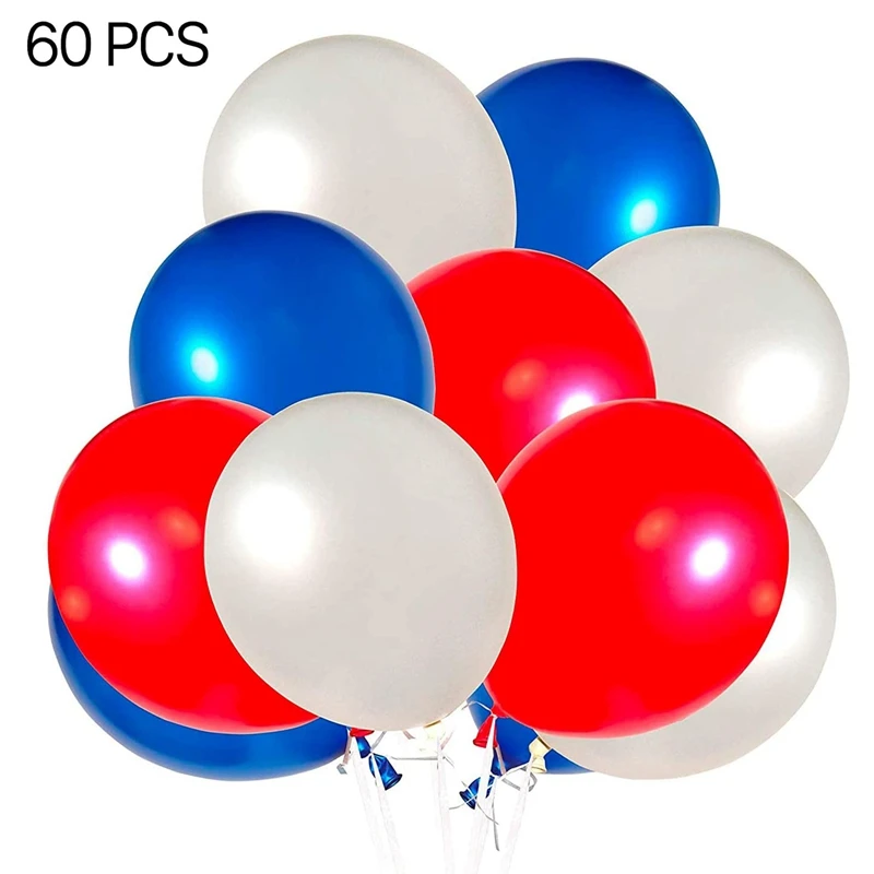 60 Pack Red White And Blue Balloons 12 Inch Latex Party Balloons Perfect Party Birthday Decoration For All Occasions