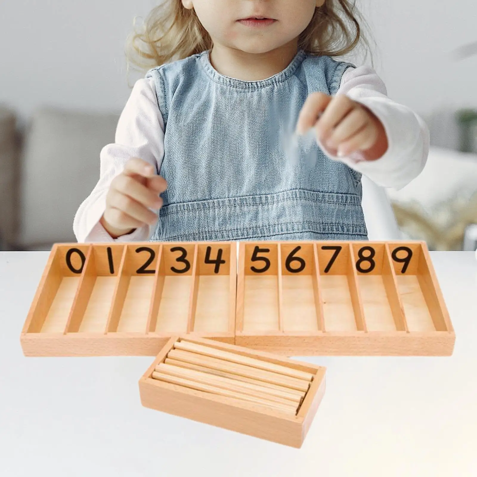 Montessori Spindle Box Educational Toys Teaching Aids Wooden Toy Math Material for Children Boys Girls Toddlers 3 Years Old Kids