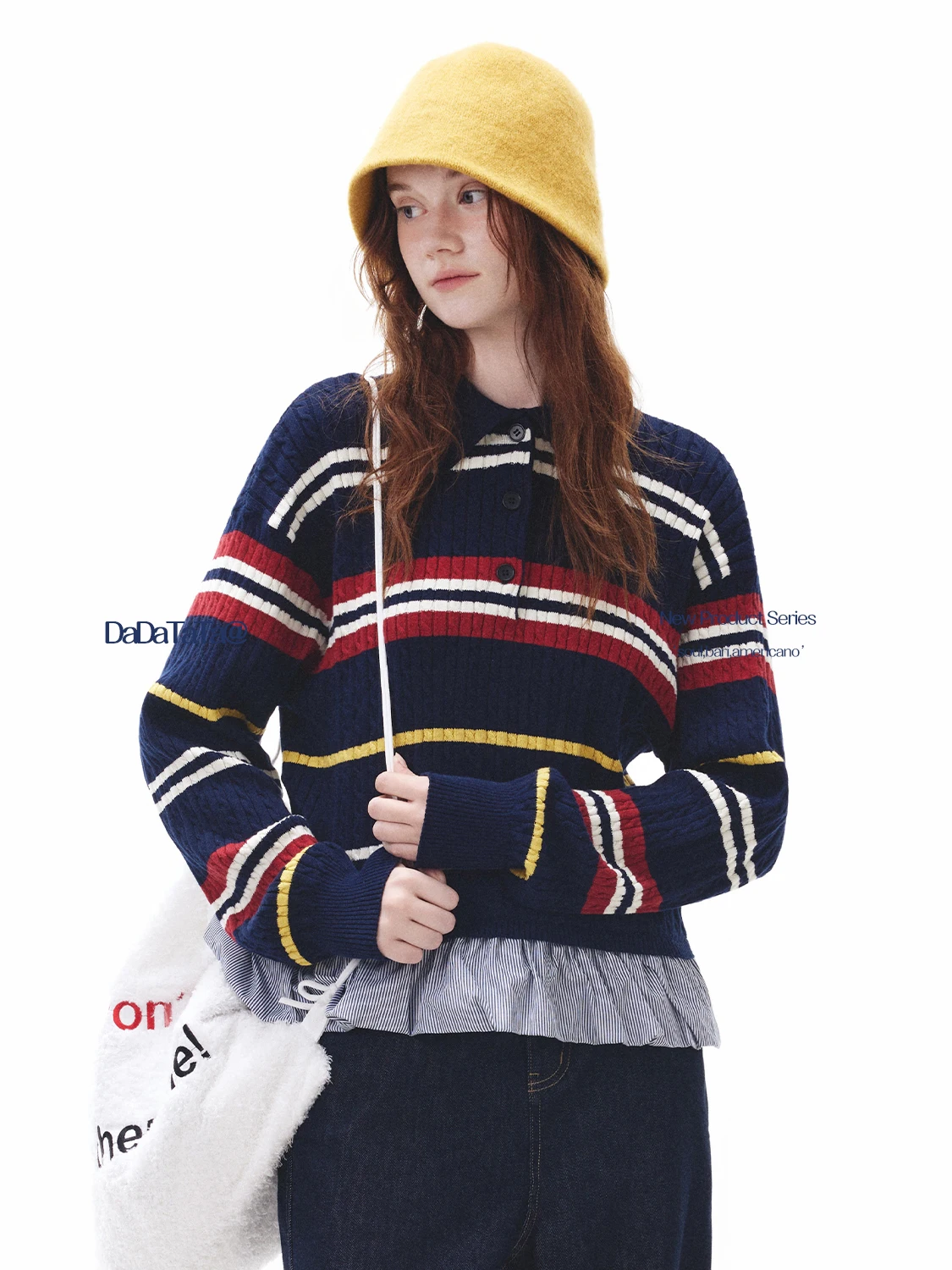 

JGGU Crystal Label Knitted Sweater Stripe Color Blo Casual Sle Long Sve Cotton Women's Faion Daily Wear