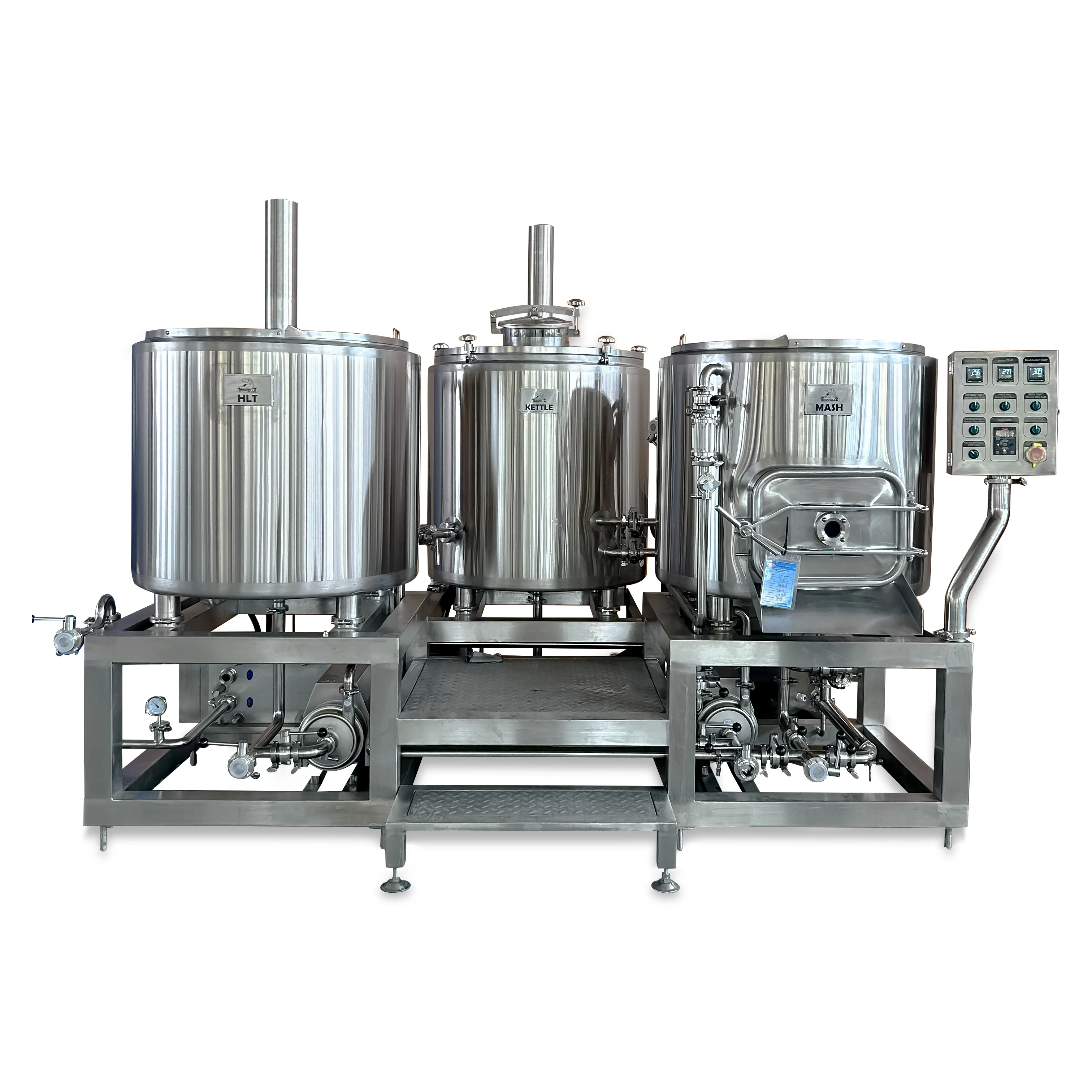 상업용 100L 맥주 양조 시스템 3조식 완전한 수제 맥주 장비 스테인리스 스틸 CE 인증 판매 중