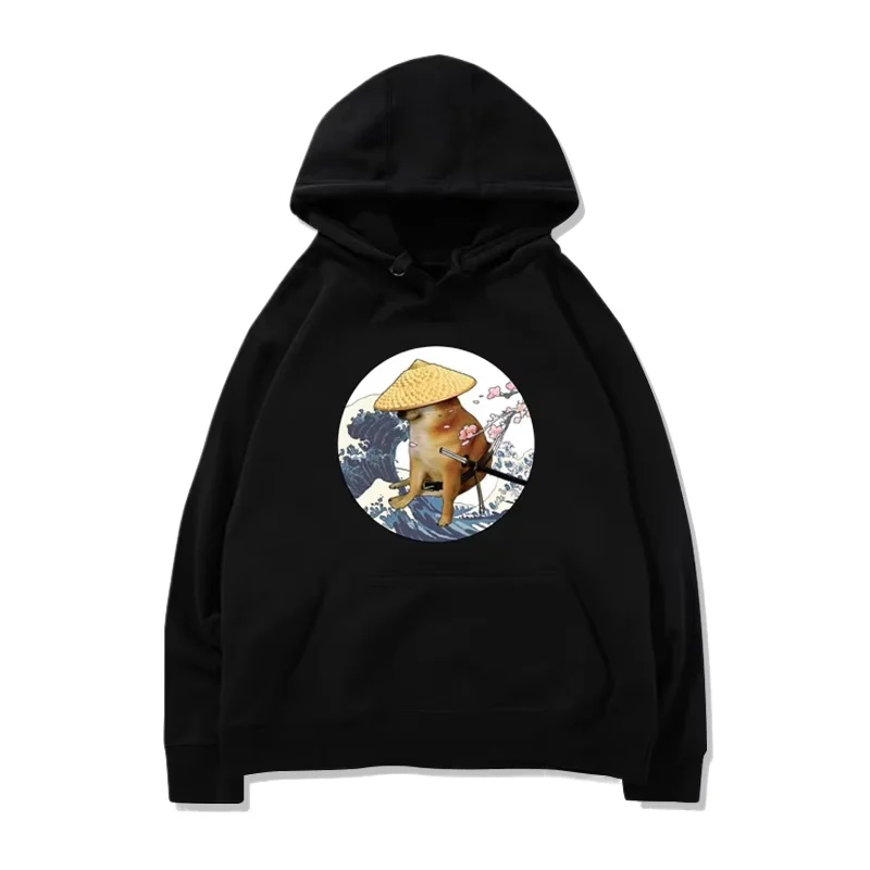 

Мужские и женские модные брендовые уличные повседневные осенние и зимние топы с длинными рукавами и капюшоном Cheems Shiba Inu для отдыха