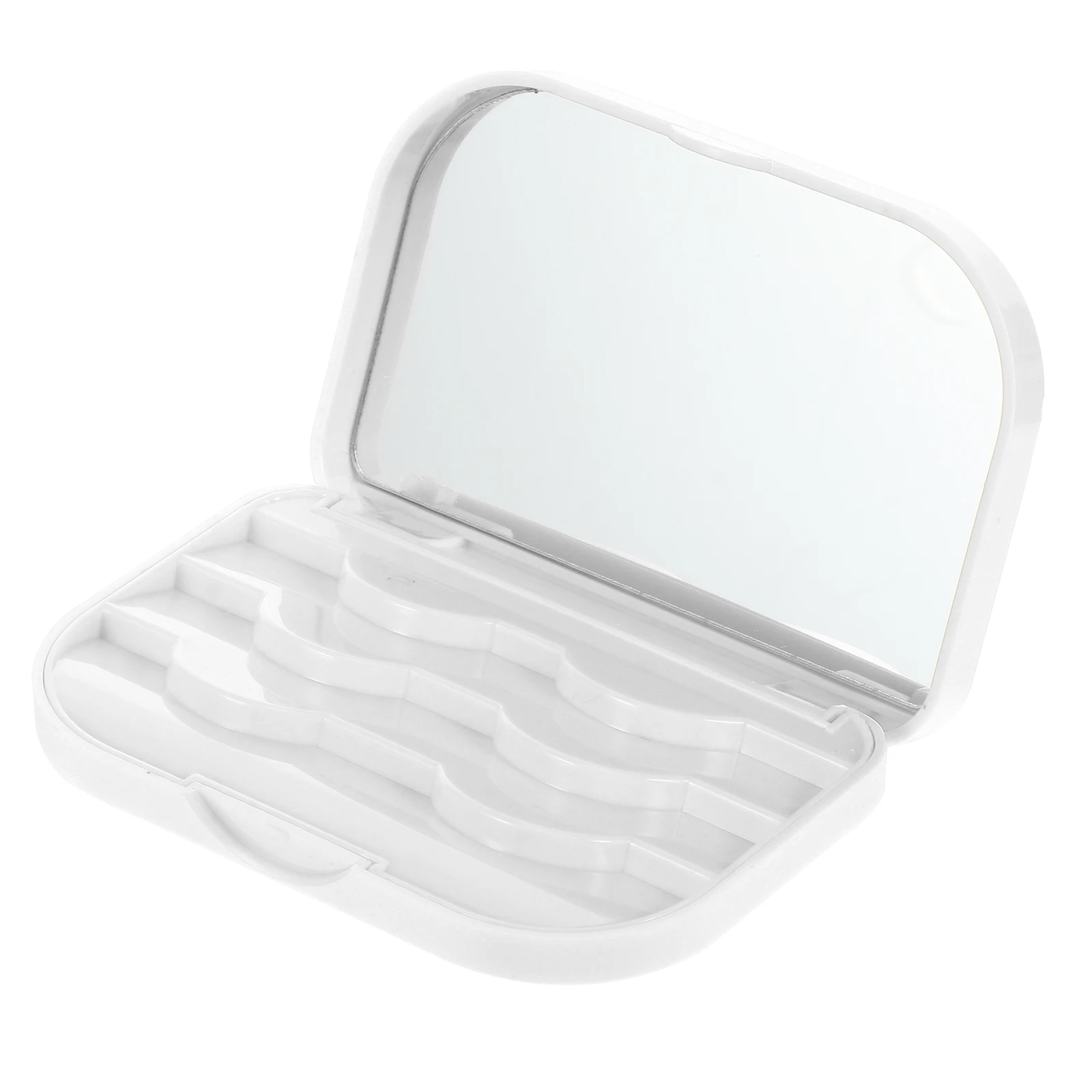 

1pc 3D False Eyelashes 3 Pairs White Box Waterproof Lightweight Durable Reusable Storage Case Organizer Container Travel
